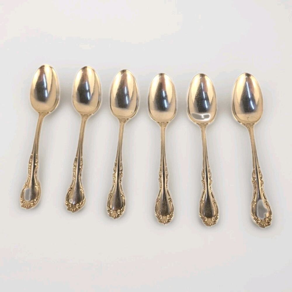 Antique 1835 R. Wallace Extra Sectional Silverplate-set Of 6 Teaspoons 1896 Joan